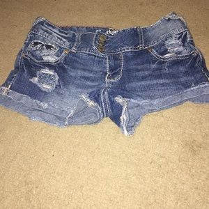 Denim short shorts